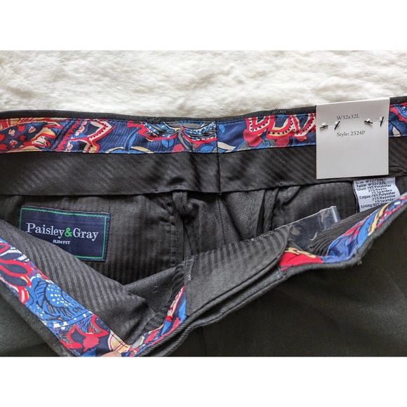 Paisley & Gray Downing Herringbone Slim Fit Dress Pants W32 x 32L - Picture 9 of 13